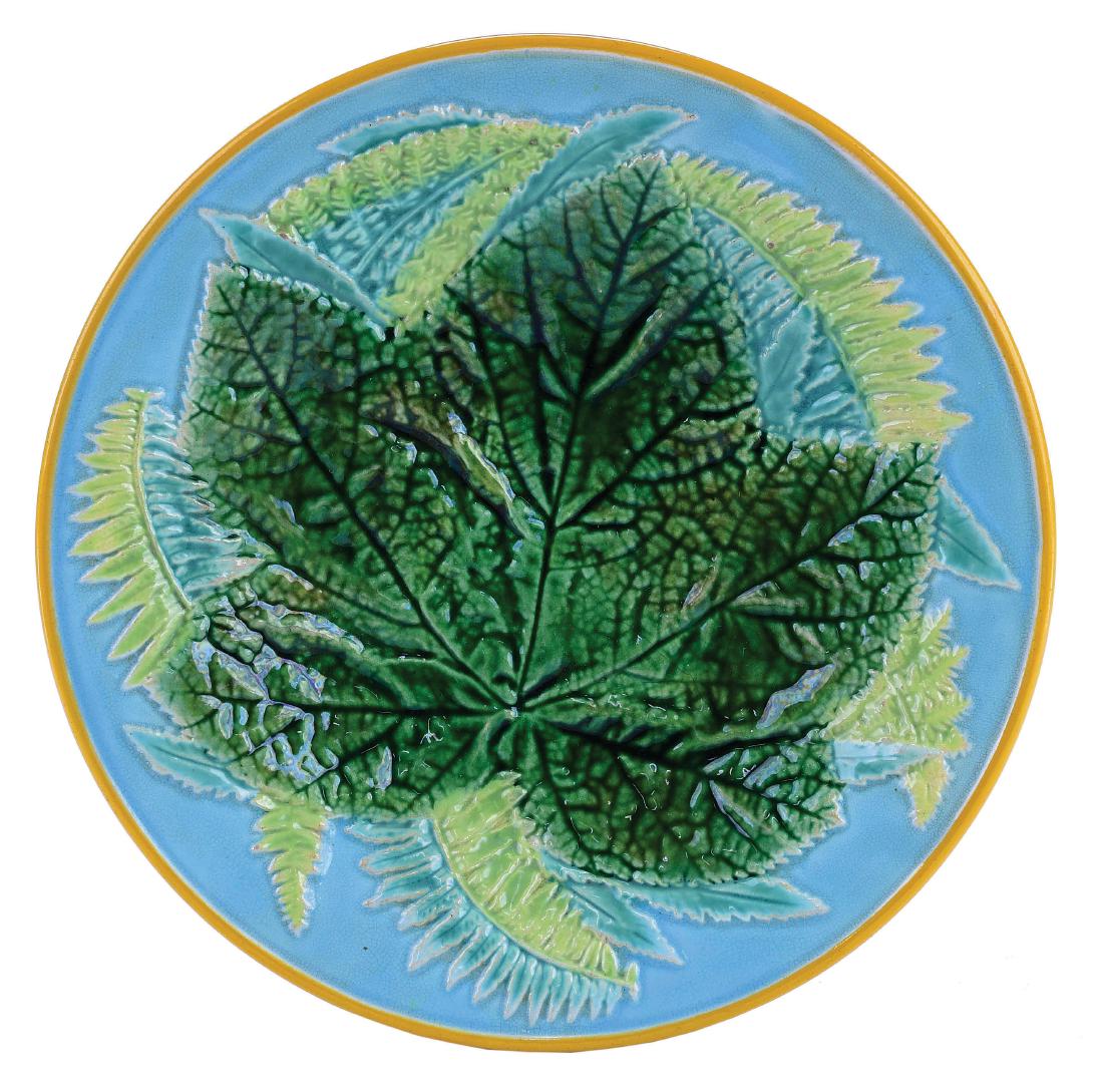 George Jones Majolica Chestnut Dessert Plate (1 of 1)