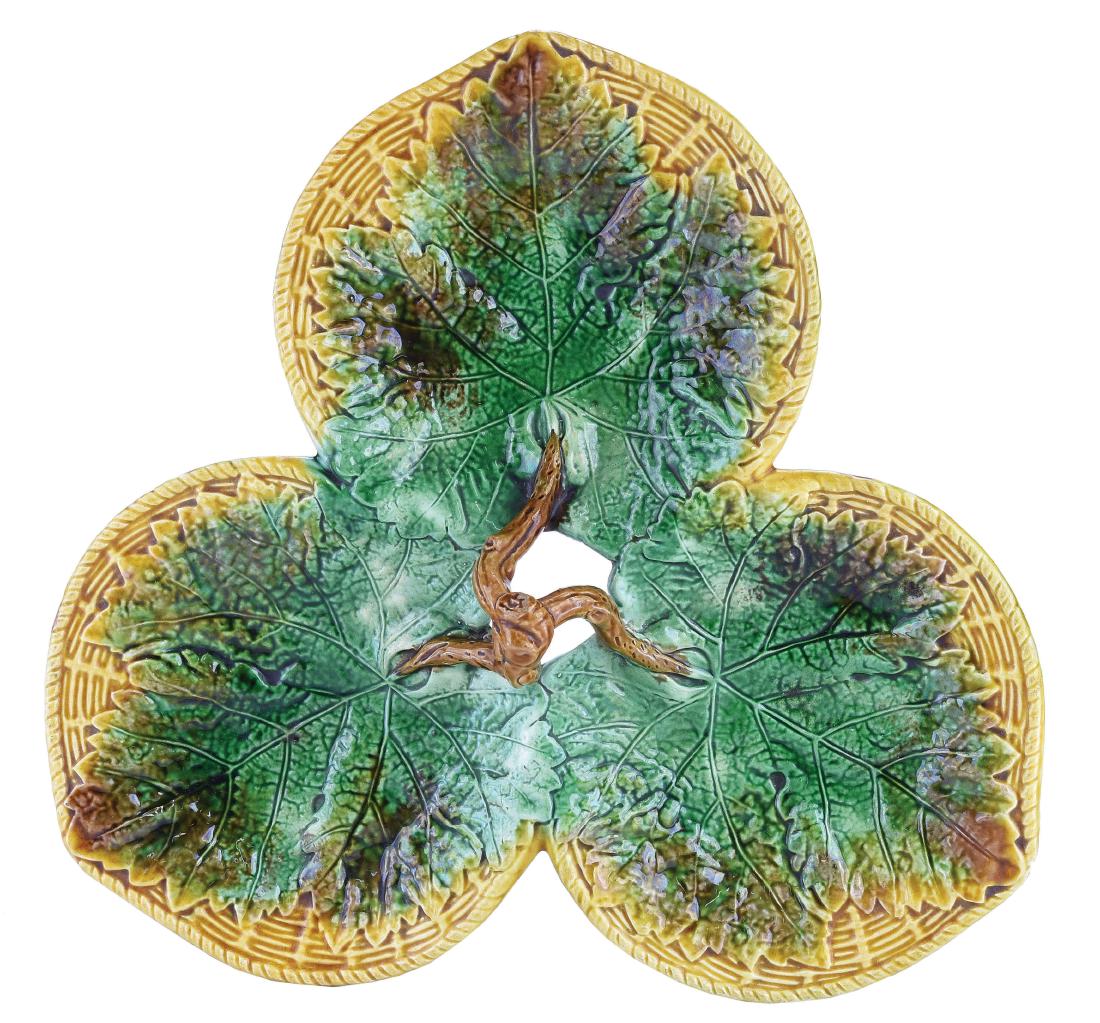 Rare George Jones Majolica Leaves Serving Tray (1 of 1)