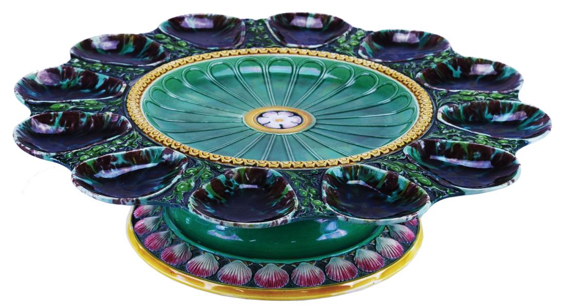 Very Rare Minton Majolica Revolving Oyster Server (1 of 1)