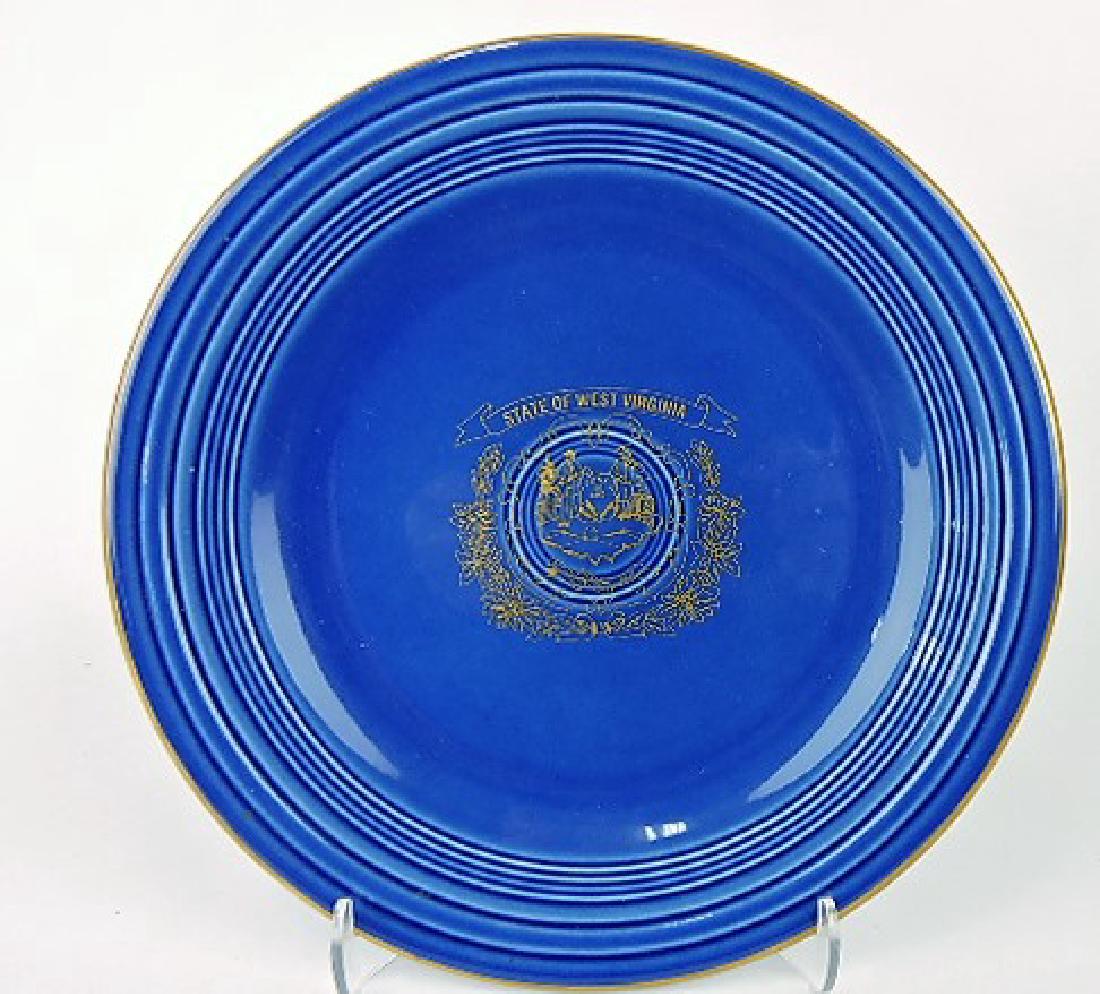 RARE Post 86 Fiesta sapphire 10" plate with (1 of 3)