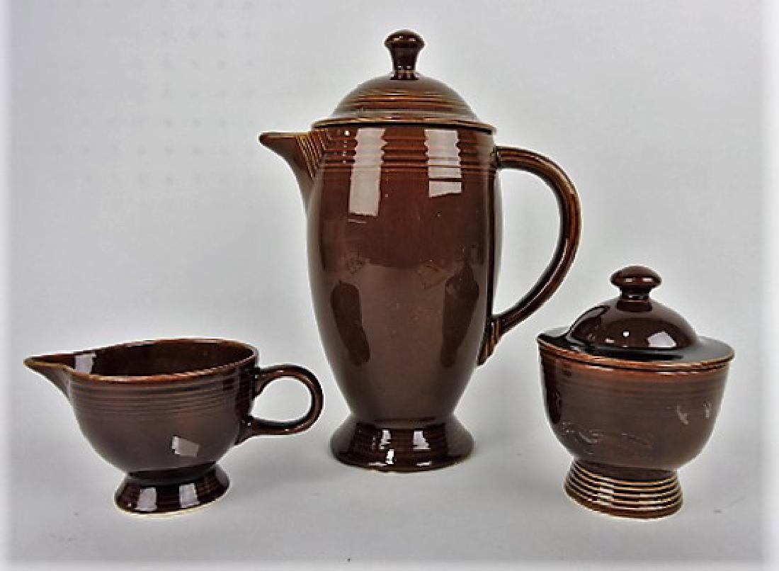 Fiesta Amberstone coffee pot and cream/ (1 of 1)