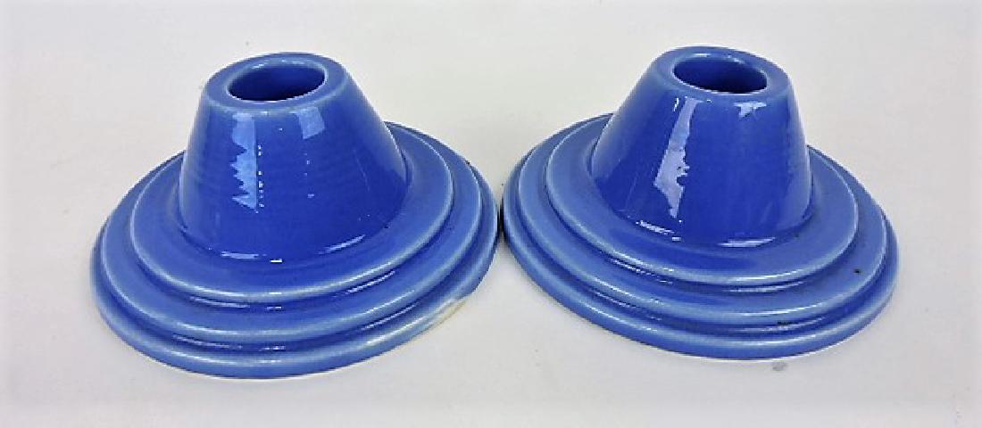Fiesta Harlequin pair candle holders, (1 of 1)