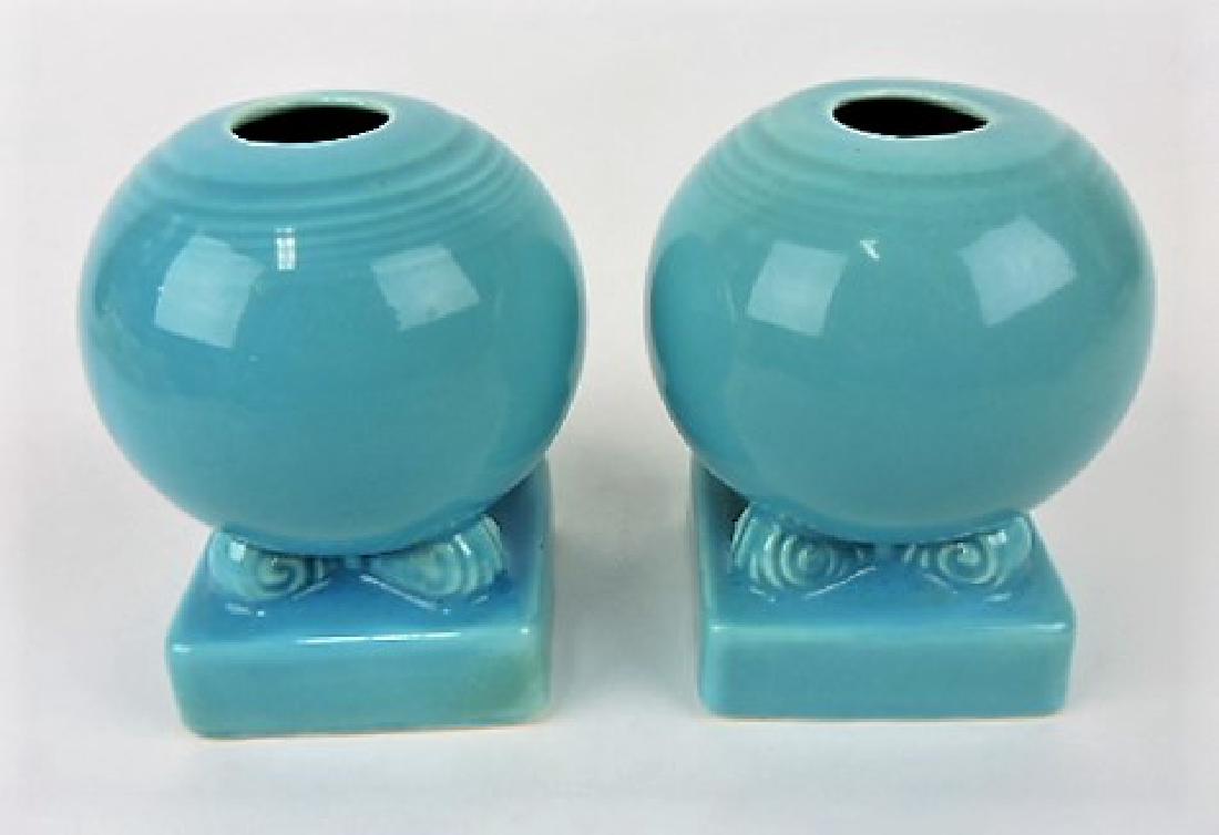 Fiesta bulb candle holders, pair, turquoise (1 of 1)