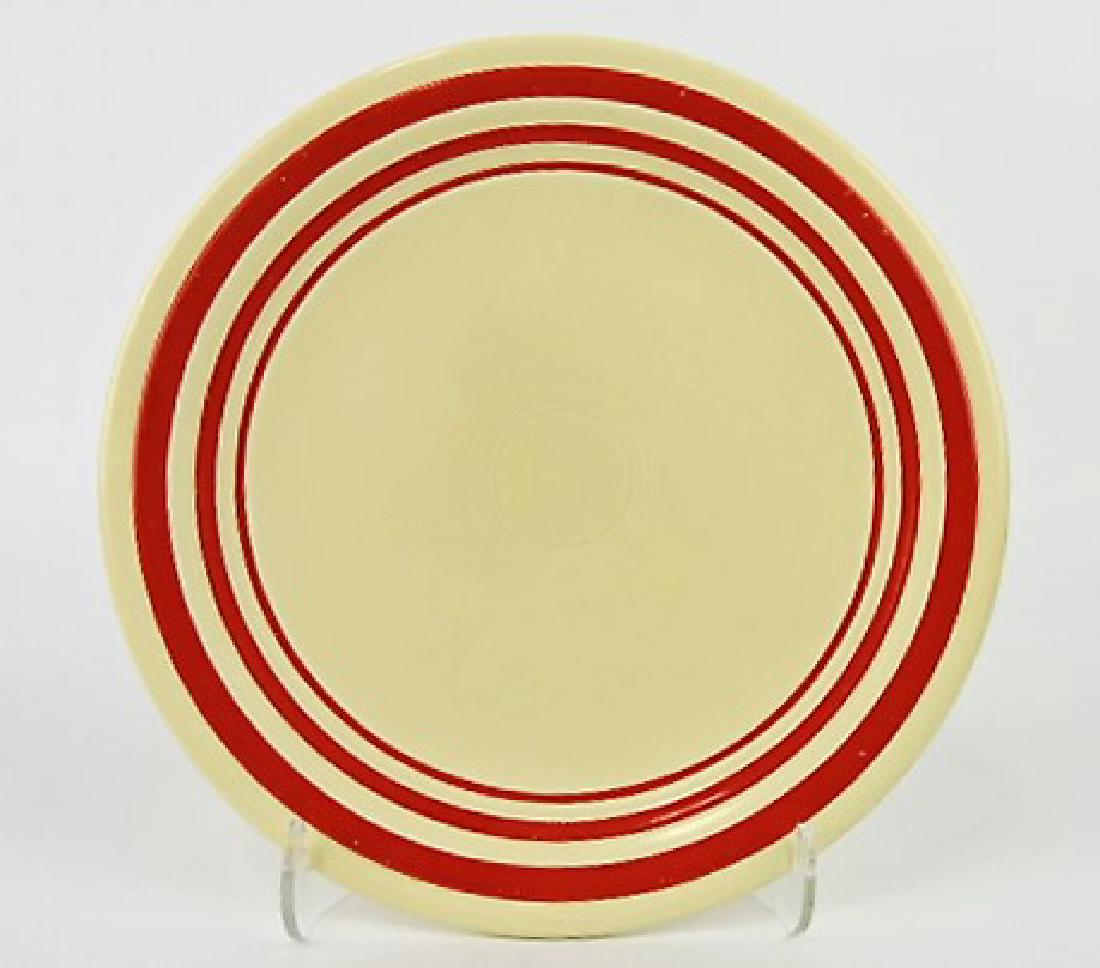 RARE Fiesta 9" plate, ivory with red stripes (1 of 1)