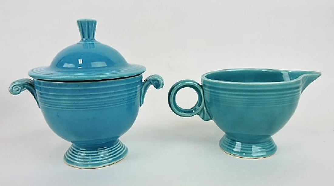 Fiesta cream & sugar, turquoise: .