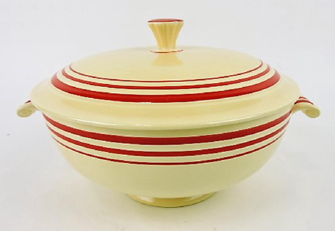RARE Fiesta casserole, ivory with red (1 of 4)