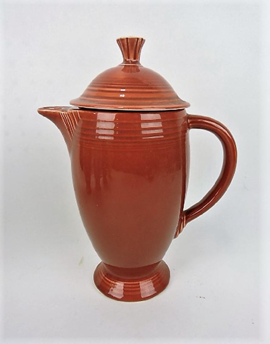 Fiesta coffee pot, rose, very minor nick to (1 of 1)