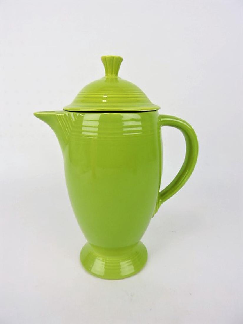 Fiesta coffee pot, chartreuse, nicks to (1 of 1)