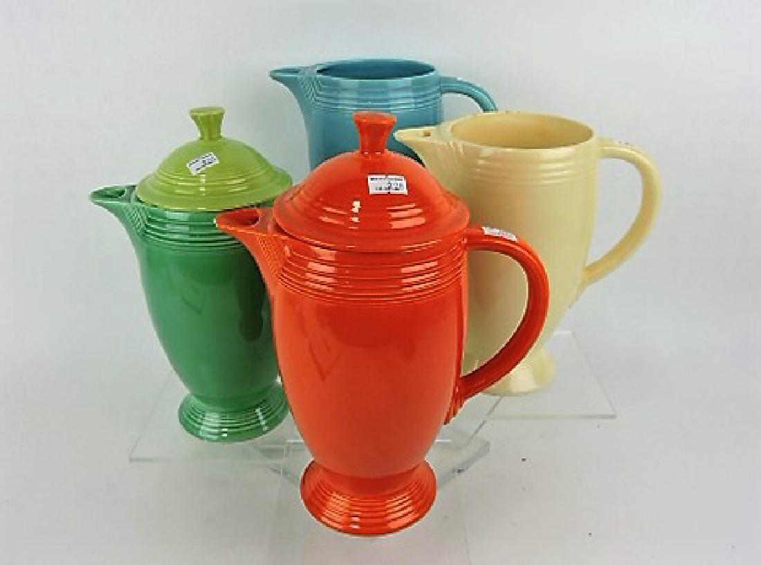 FIesta coffee pot group, 4 bases, 2 lids, (1 of 1)