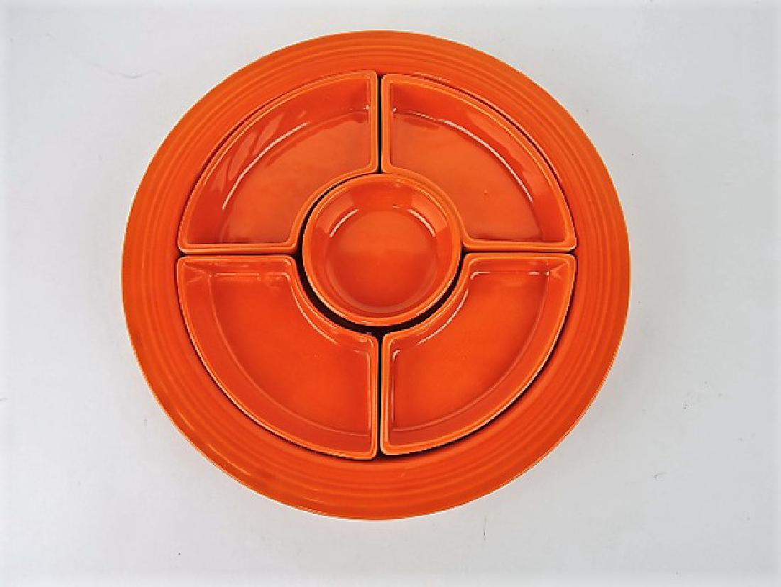 Fiesta relish tray, all red (1 of 1)