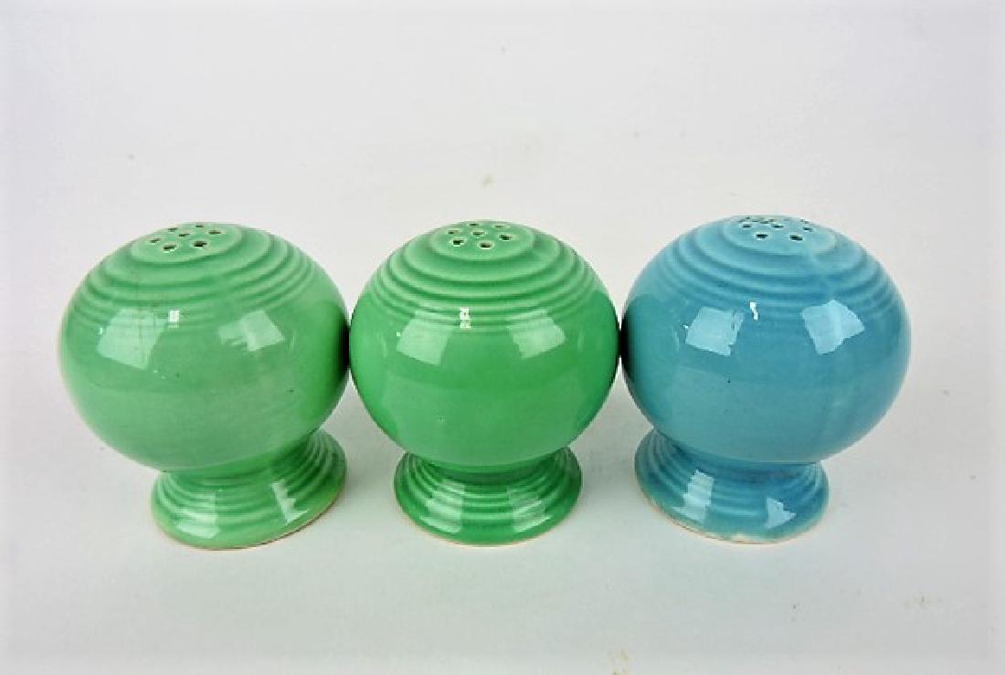 Fiesta salt & pepper group, 2 green, 1: turquoise, all marked HLC