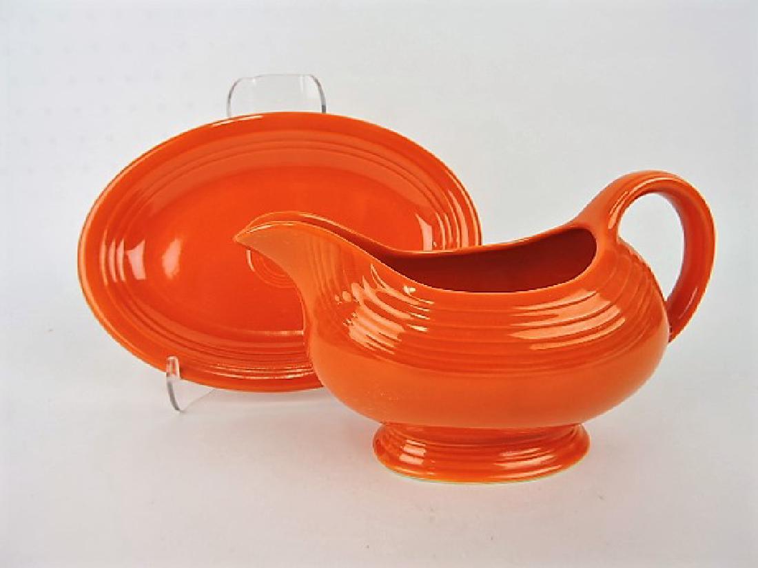 Fiesta red sauce boat with red ironstone (1 of 2)