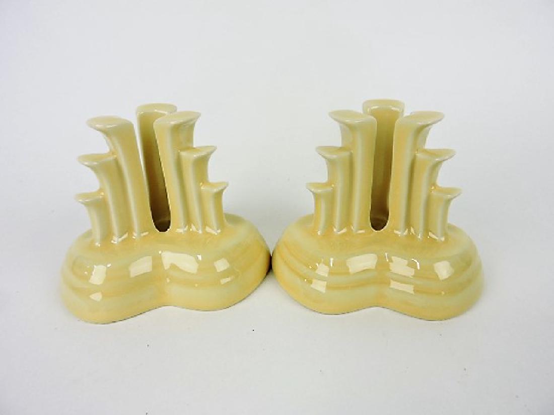 Fiesta Post 86 ivory pair pyramid candle, (1 of 1)