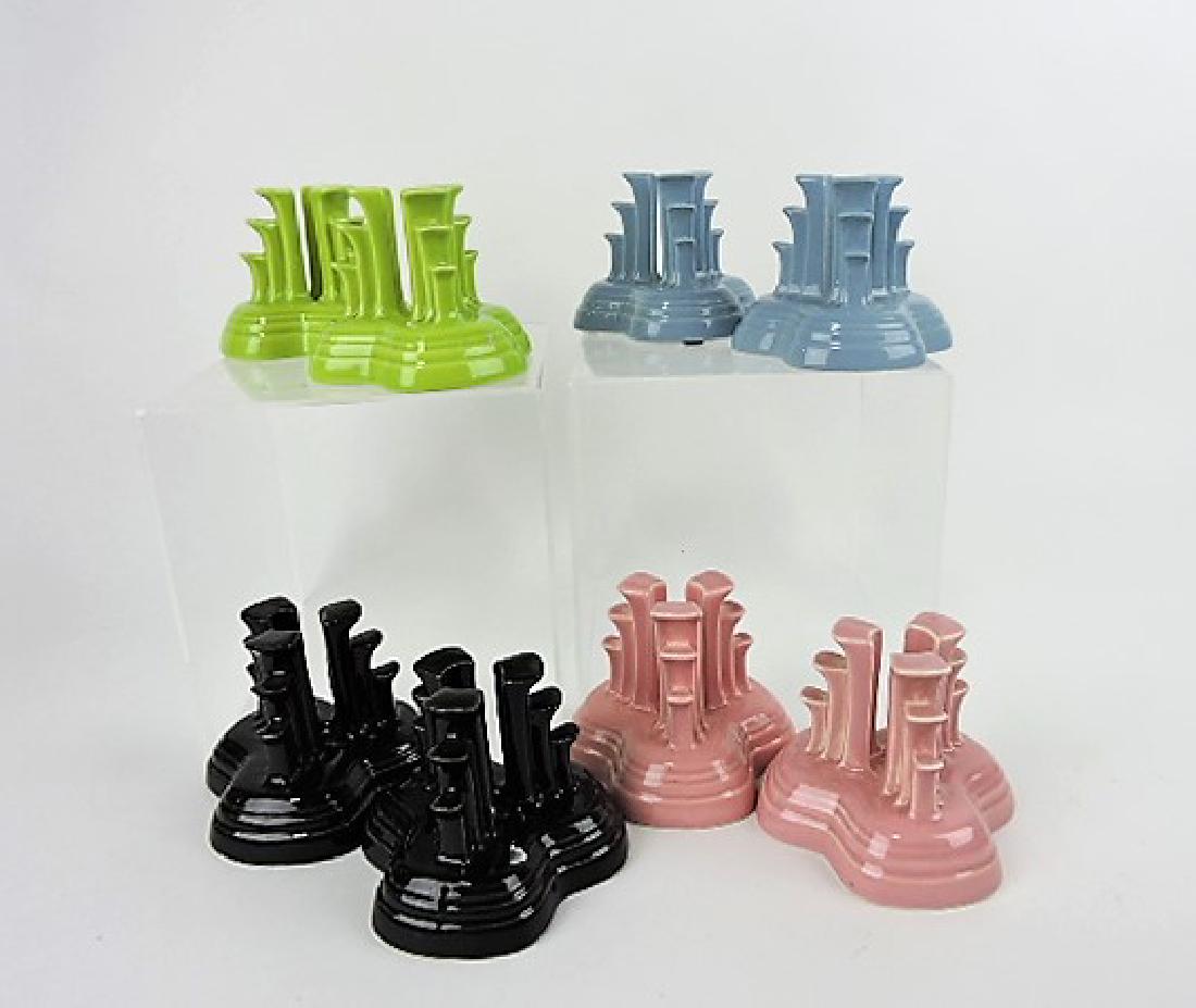 Fiesta Post 86 pair pyramid candle holders, (1 of 1)
