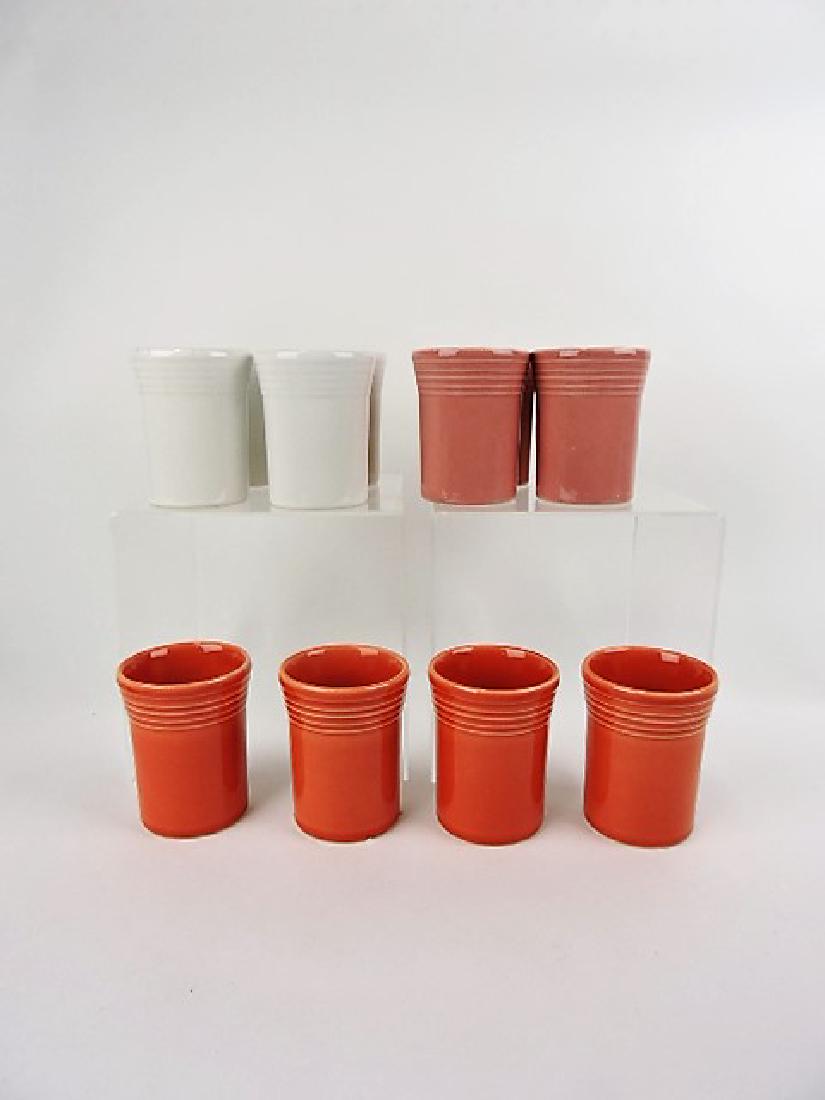 Fiesta Post 86 water tumbler group, 3 sets: of 4; white, rose, persimmon