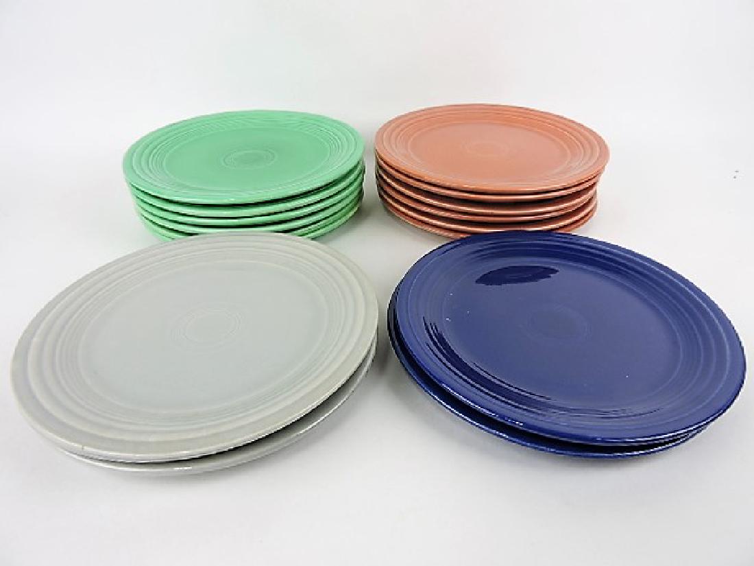 Fiesta 9" plate group,  6 green, 6 rose, (1 of 1)