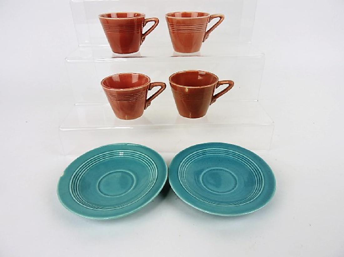 Fiesta Harlequin lot of 4 rose demitasse: cups