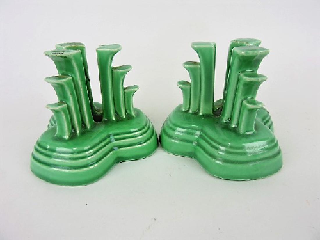 Fiesta tripod candle holder, pair, green (1 of 1)