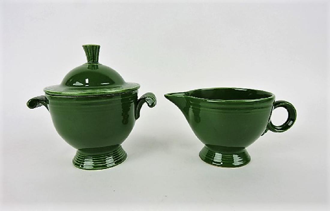 Fiesta cream & sugar, dark green: .