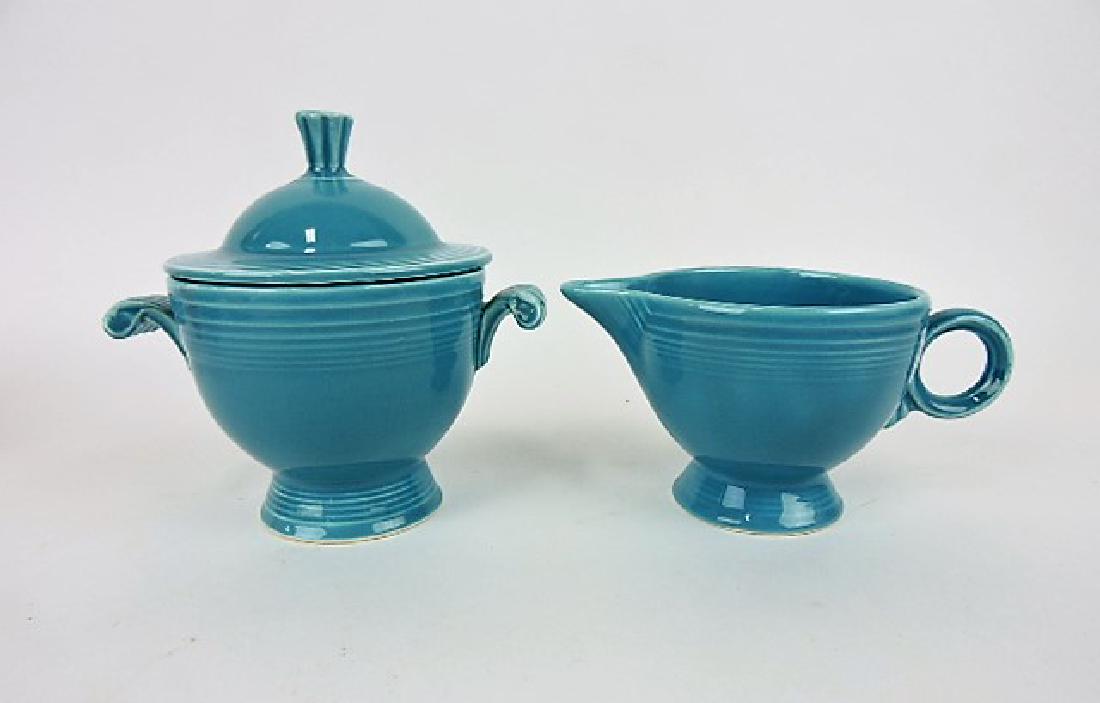 Fiesta cream & sugar, turquoise: .