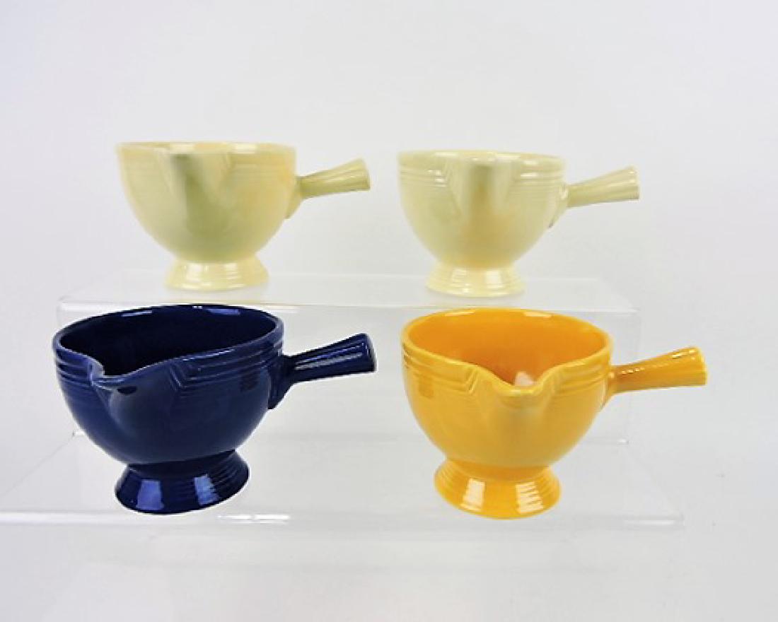 Fiesta stick handle creamer group;: 2 ivory, cobalt, yellow