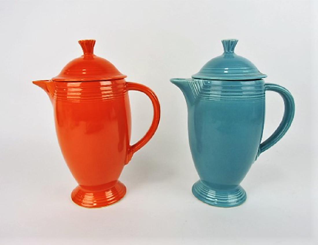 Fiesta coffee pot group; red & turquoise, (1 of 1)