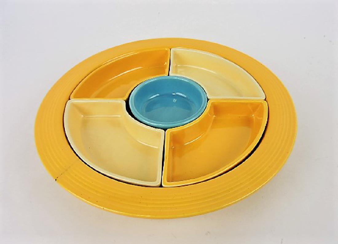 Fiesta relish tray, yellow tray (hairline) (1 of 1)
