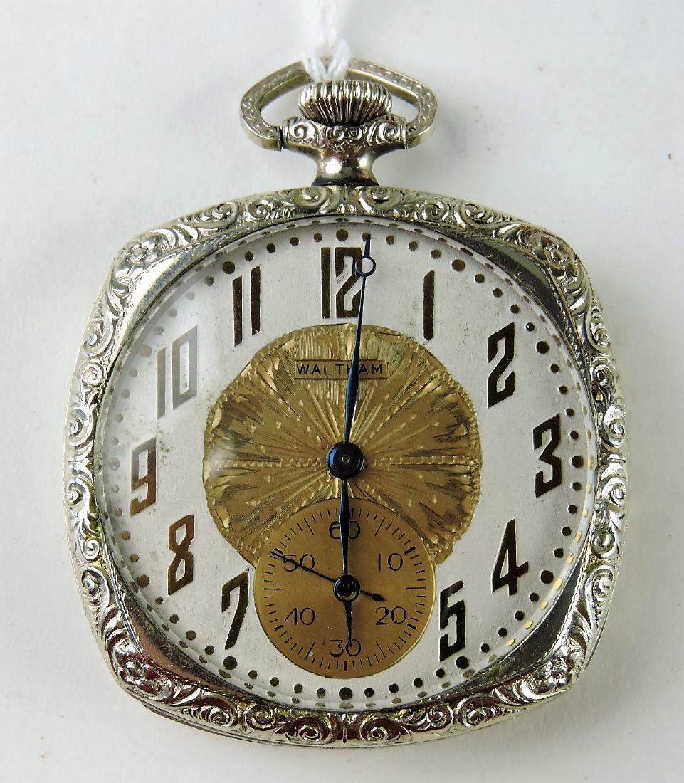 Waltham 17j open face square: pocketwatch, runs
