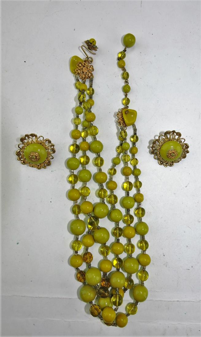 Miriam Haskell necklace and: earring set