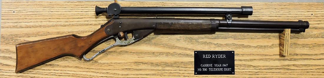 Daisy Red Ryder 1947 Carbine: with No 300 Telescope Sight on plaque