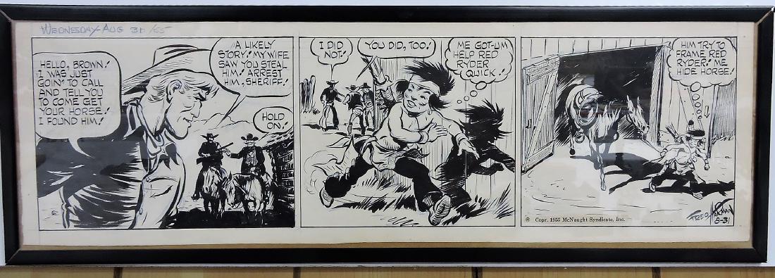 Red Ryder Fred Harman comic: strip art, 1955