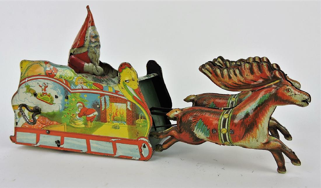 Strauss Santa Claus tin lithograph: wind up toy, 11", does not wind