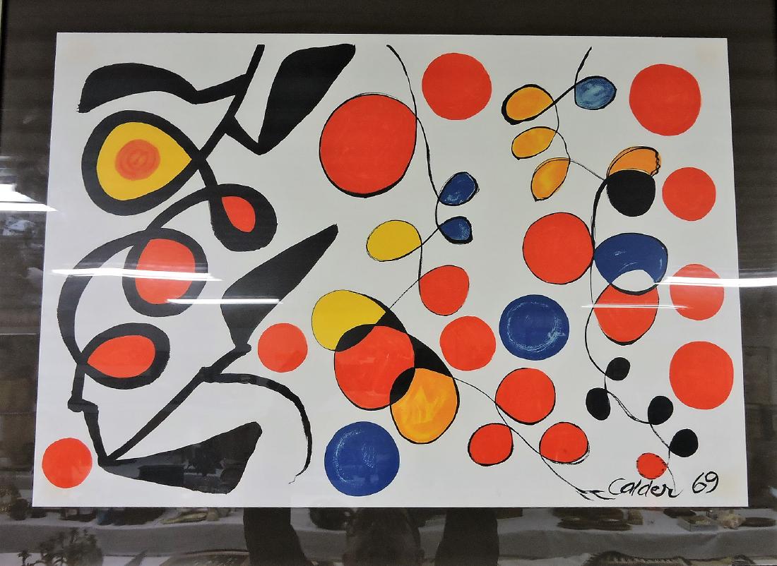 Mid Century Modern Alexander: Calder lithograph, 1969, 17 1/2" x 25"