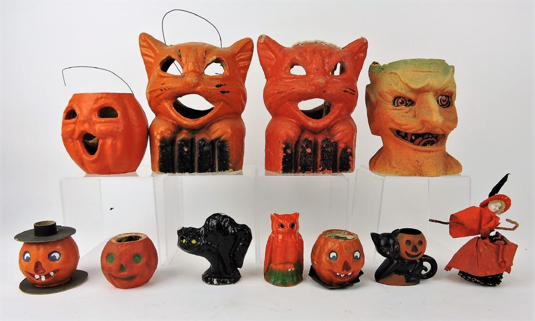 Vintage paper mache' and other: Halloween decorations, some losses