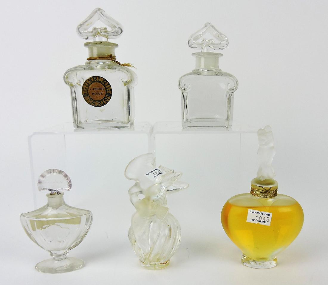 Perfume bottle lot of 5; 3 Baccarat, (1 of 1)
