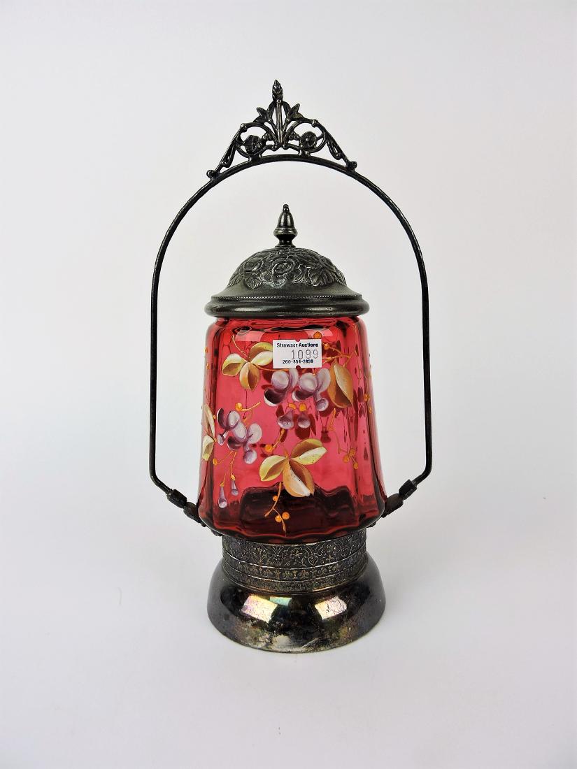 Cranberry floral enamel pickle (1 of 1)