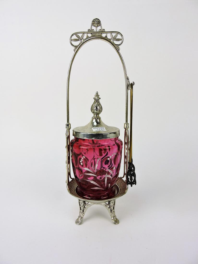 Cranberry floral enamel pickle (1 of 1)