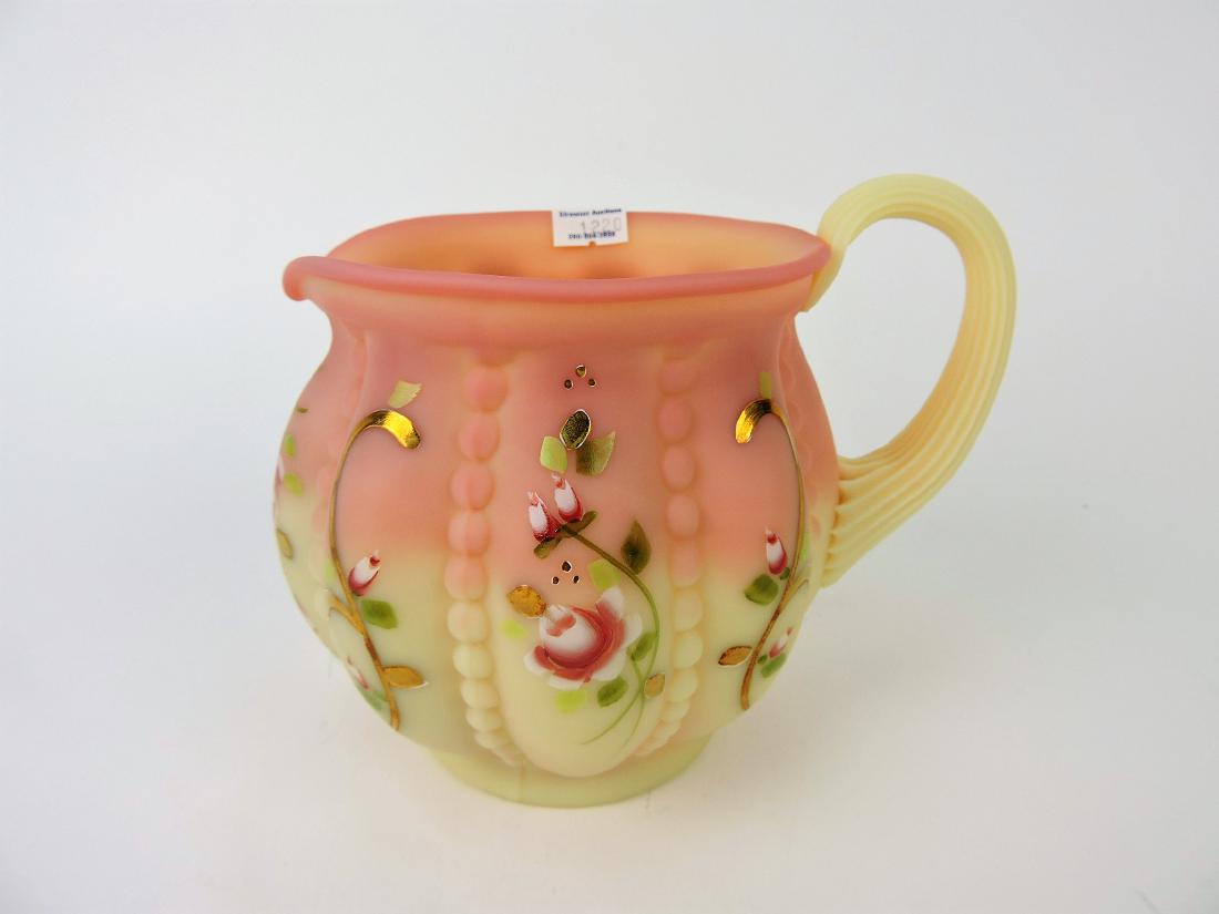Fenton Burmese pitcher with hand (1 of 1)