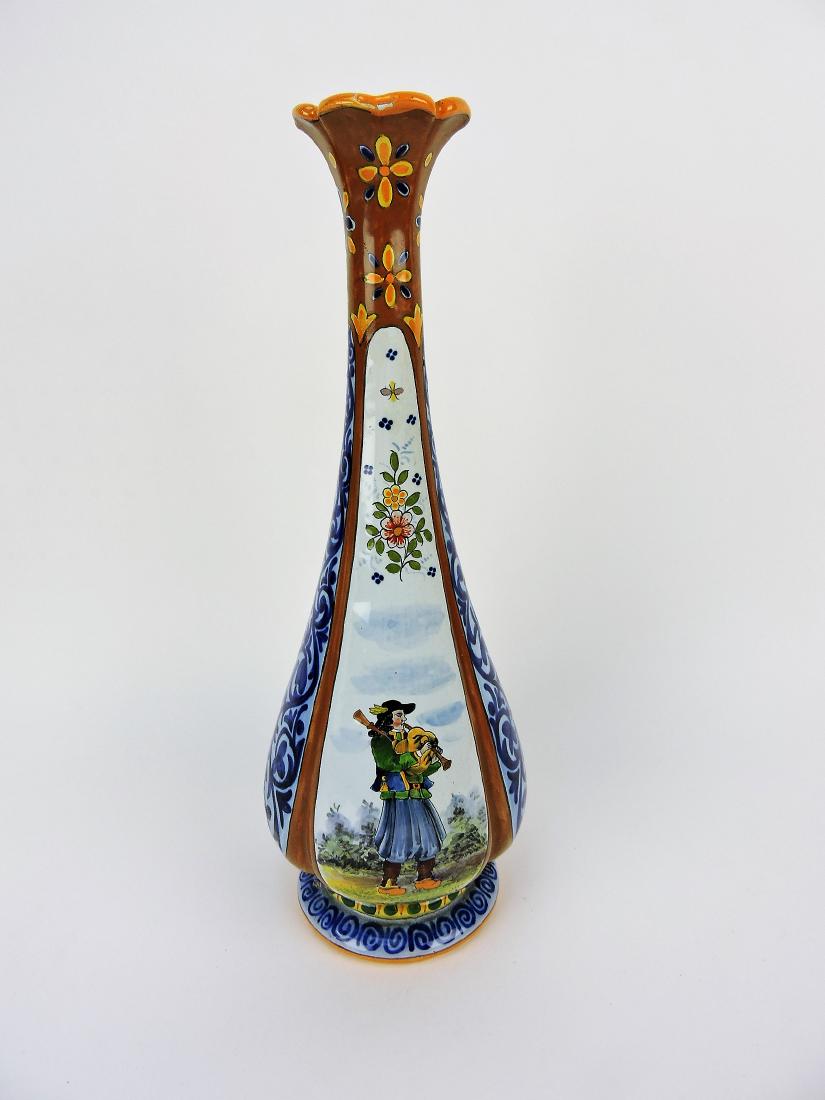 HB Quimper Faience vase with (1 of 3)