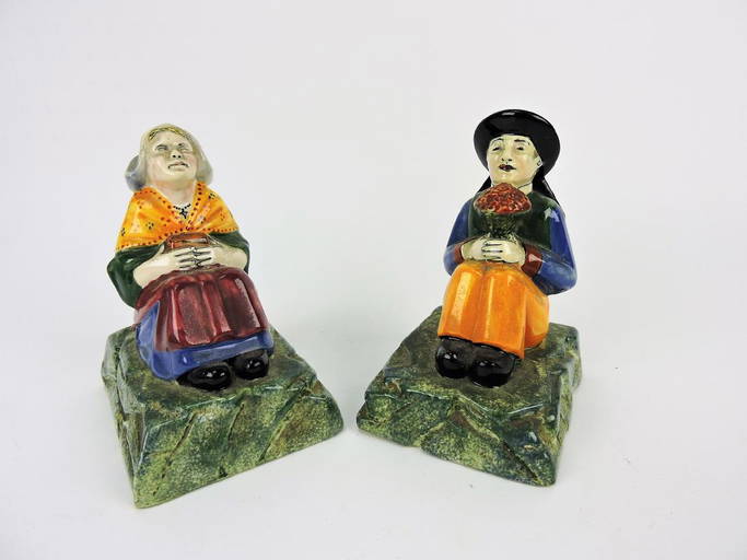 Quimper Faience Pair Of Bookends,