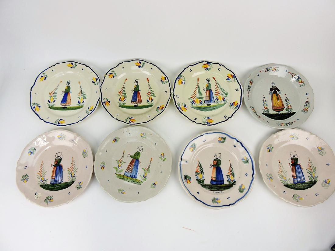 Quimper Faience lot of 8 plates, (1 of 1)