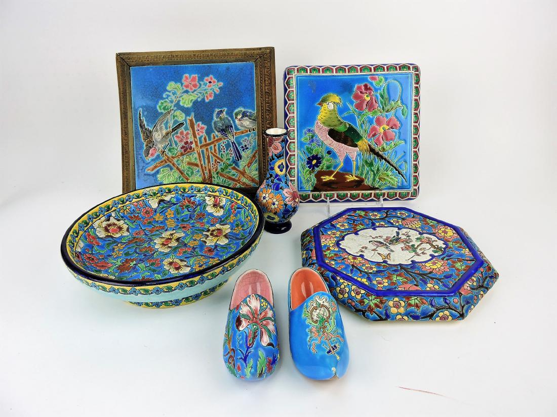 Longwy lot of 3 tile/trivets, 10" bowl, (1 of 1)