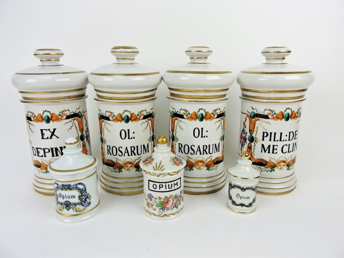Apothecary jar lot of 7; 4 - 11" (1 of 1)