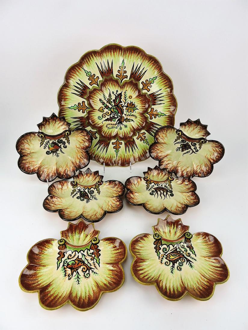 Quimper 7 piece oyster service with (1 of 1)