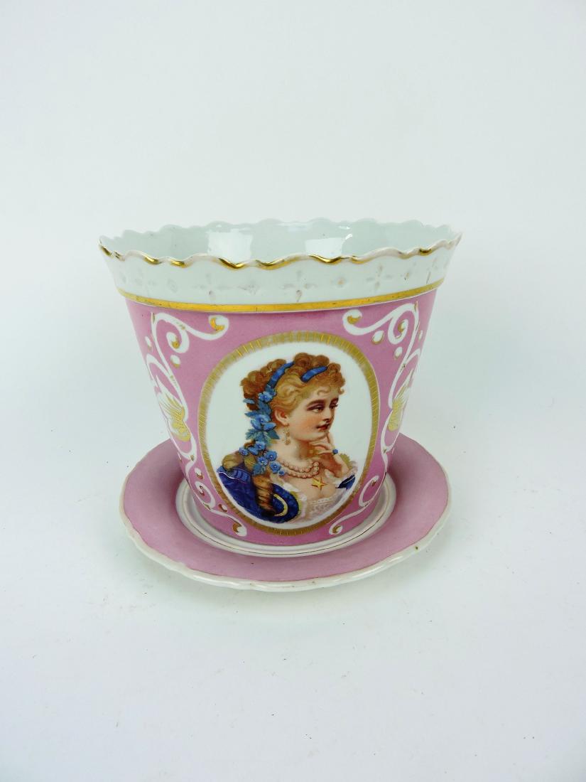 Old Paris pink portrait cachepot and (1 of 1)