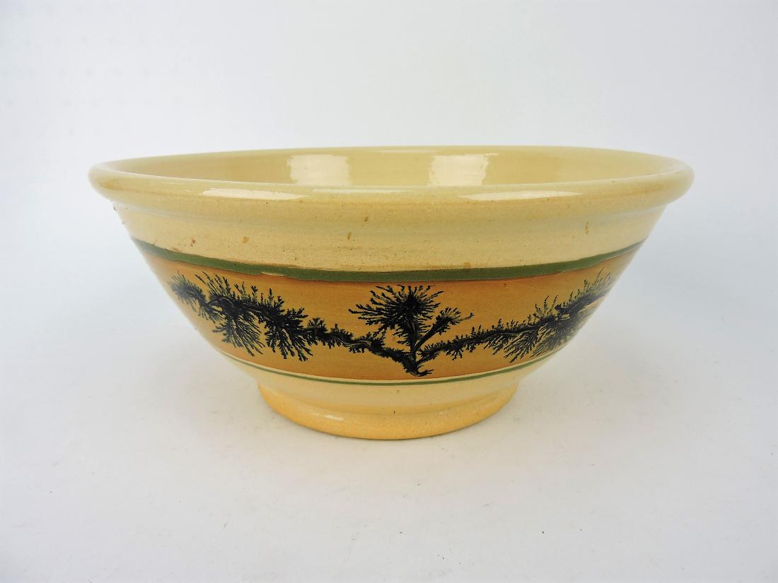Mocha yellow ware bowl with seaweed (1 of 1)