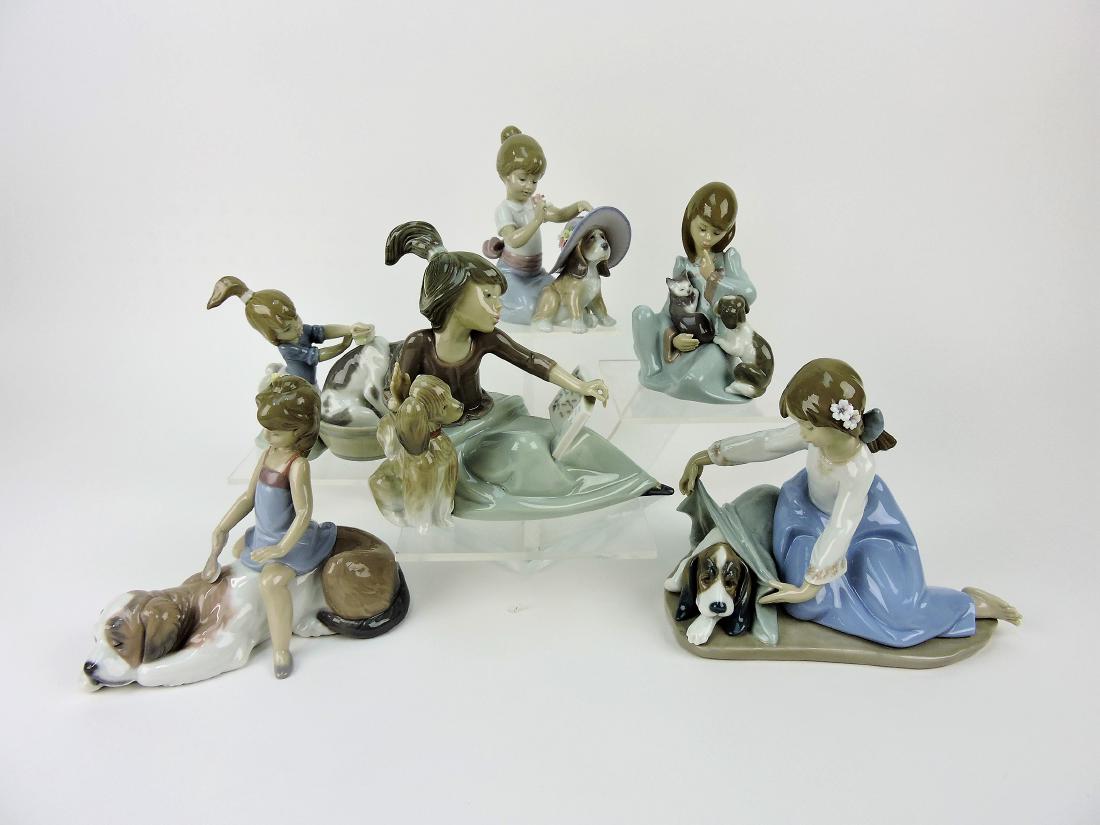 Lladro lot of 6 figures; "Companion (1 of 1)