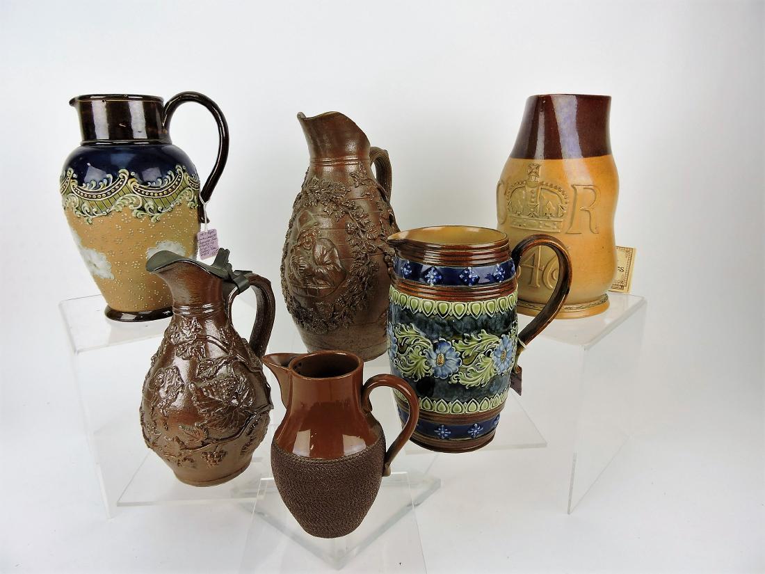 English lot of 6 brown stoneware (1 of 1)