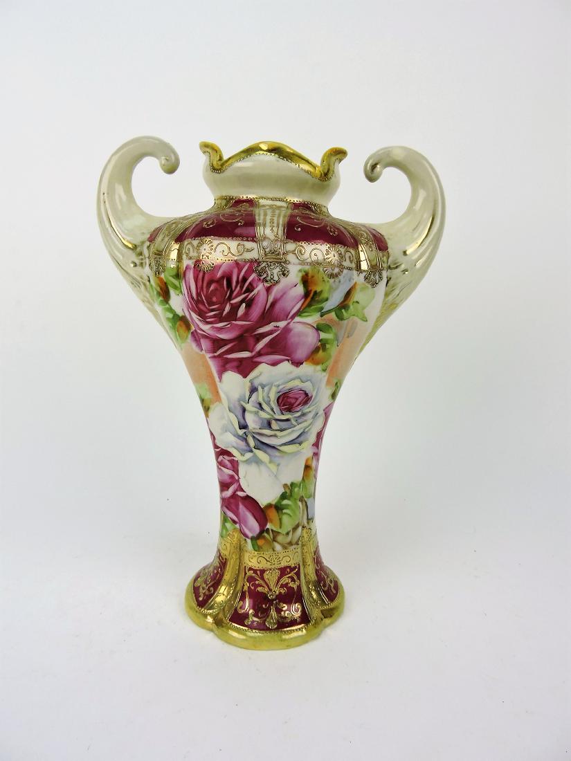 Nippon (unmarked) vase with roses, (1 of 1)
