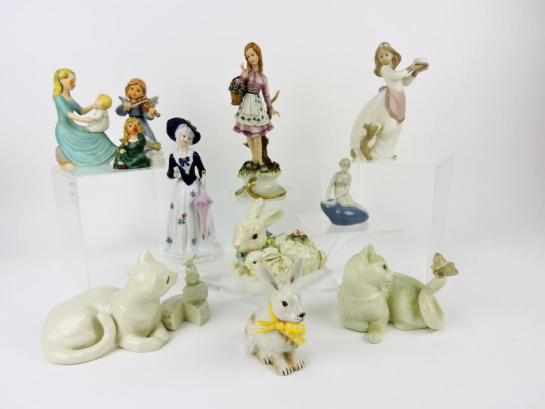 Lot of 11 figurines; Goebel, Lenox,: Villeroy & Bach, and more